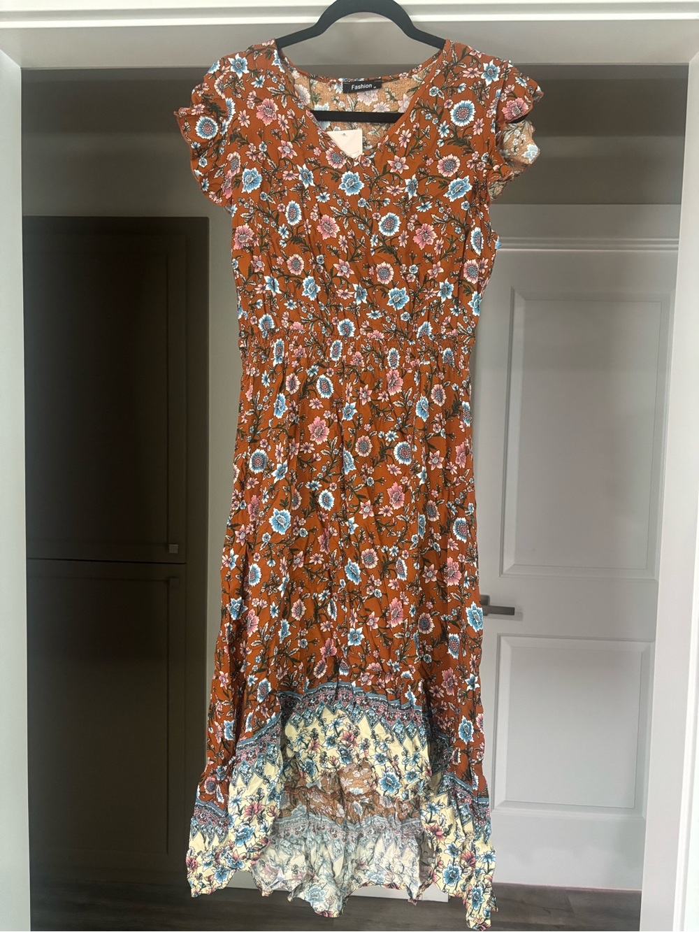 Floral High-Low Midi Dress